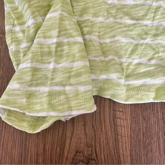 ATM Shirt Womens Small Green Striped Slub Jersey Destroyed Tee Sheer Pullover - Picture 5 of 12